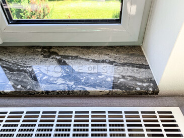 Vnitřní parapet z přírodního kamene - exkluzivní mramor ARABESCATO GRIGIO, zakázka na míru, kamenictví TONE OF STONE Vnitřní parapet z přírodního kamene - exkluzivní mramor ARABESCATO GRIGIO, zakázka na míru, kamenictví TONE OF STONE