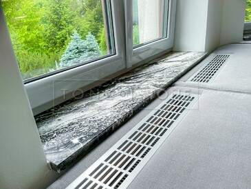 Vnitřní parapet z přírodního kamene - exkluzivní mramor ARABESCATO GRIGIO, zakázka na míru, kamenictví TONE OF STONE Vnitřní parapet z přírodního kamene - exkluzivní mramor ARABESCATO GRIGIO, zakázka na míru, kamenictví TONE OF STONE